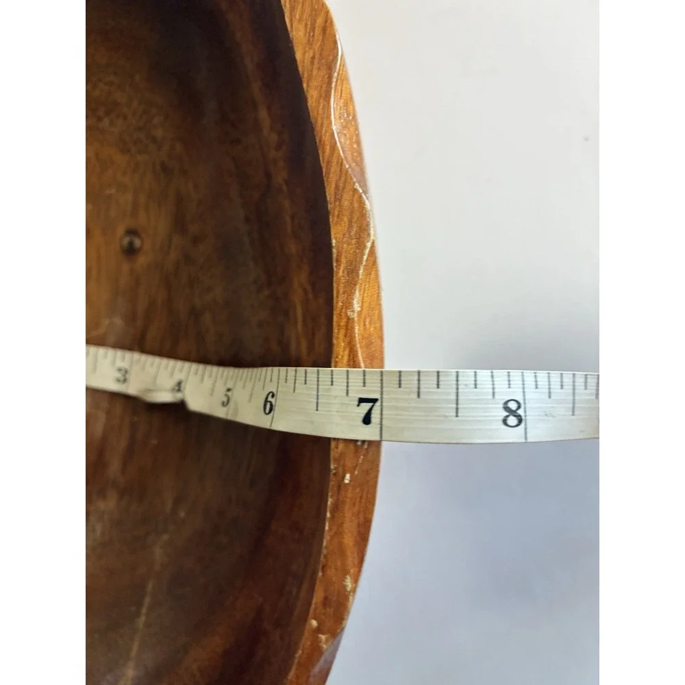 Pineapple Bowl‎ Monkey Pod Wood Carved Tray Dish Hawaii Vintage